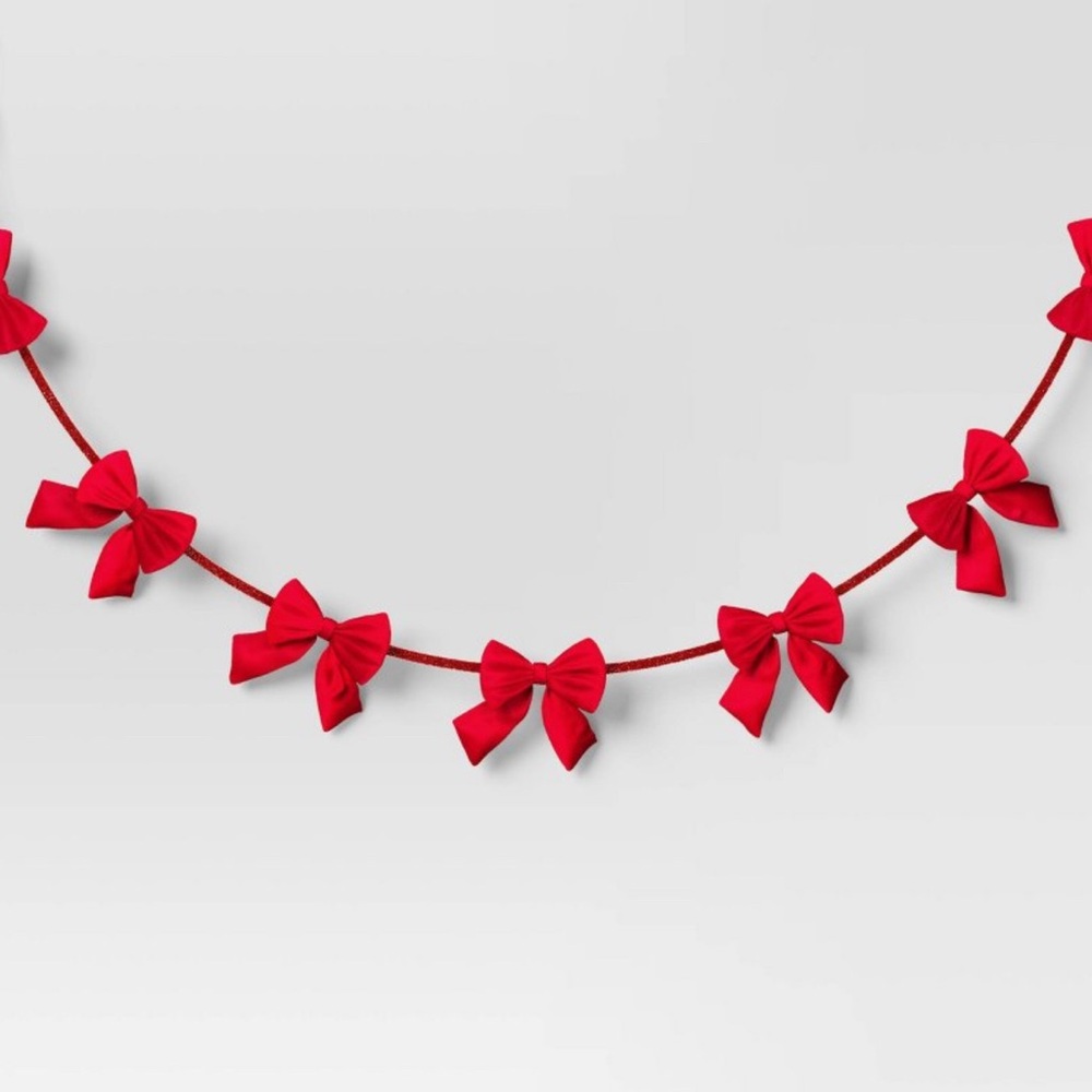 Velvet Bow Garland Red Wondershop Holiday Beautiful Valentine
